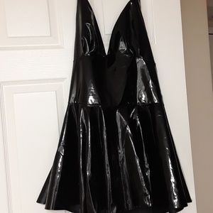 Halter a-line PVC dress